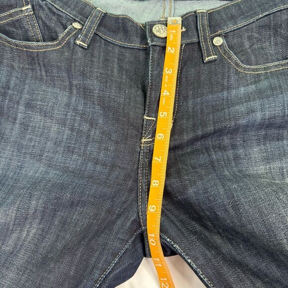 Rock & Republic Jean Kasandra Size 10 Dark Wash Bootcut Mid Rise Y2K Whiskering - Picture 5 of 8